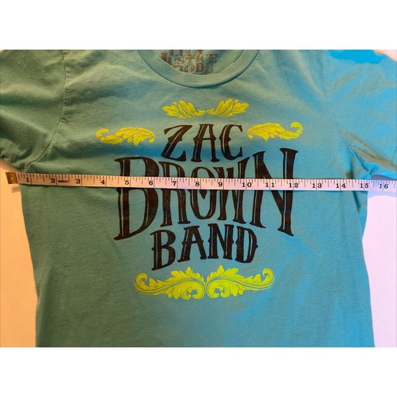 Womens Zac Brown Band size small teal lime cotton tee - Picture 4 of 7